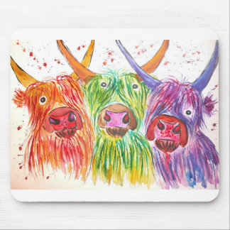 Three Colorful Cows Mouse Pad
