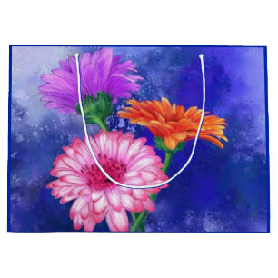 Three Colour Gerber Flowers Gift Bag