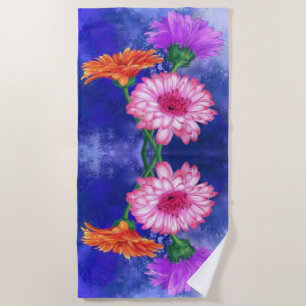 Three Colour Gerberas Beach Towels