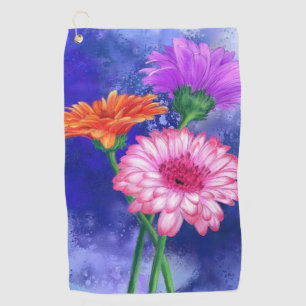 Three Colour Gerberas Golf Towel