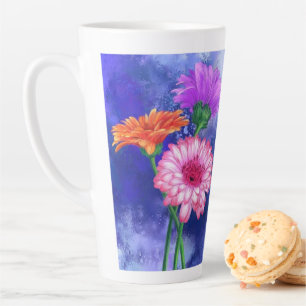 Three Colour Gerberas Latte Mug Painting
