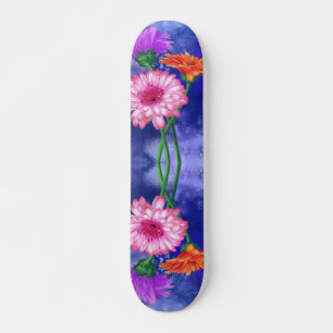 Three Colour Gerberas Skateboard - Painting
