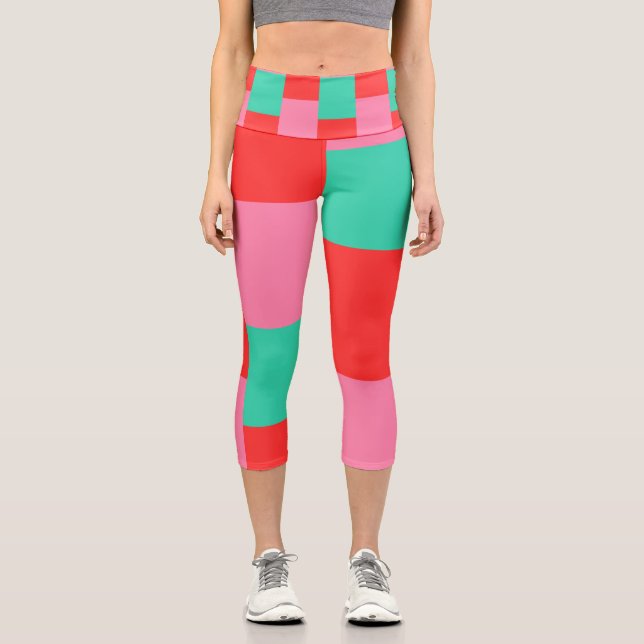 Three colour palettes Stylish Capri Leggings (Front)