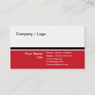 Three colour simple business card