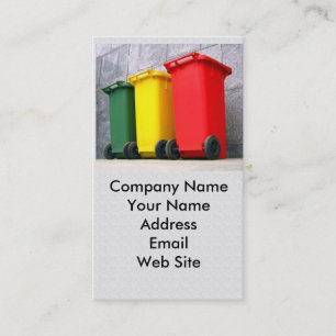 Three Colour Trash Cans Business Card