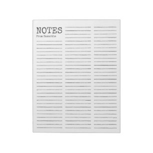 Three-Column Rough Pencil Lined Notepad
