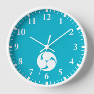 Three counterclockwise swirls (Jinuki) Wall Clock