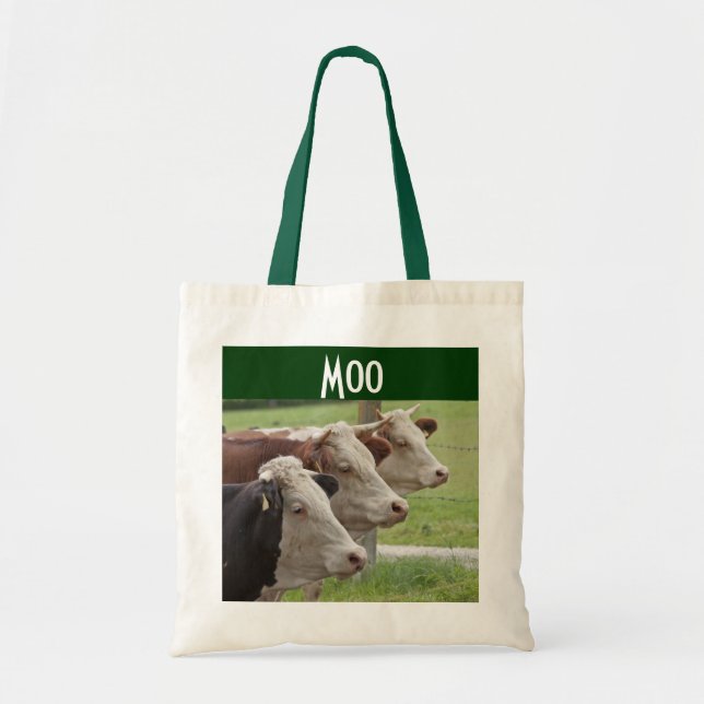 Three Cows in a Row Tote Bag (Front)