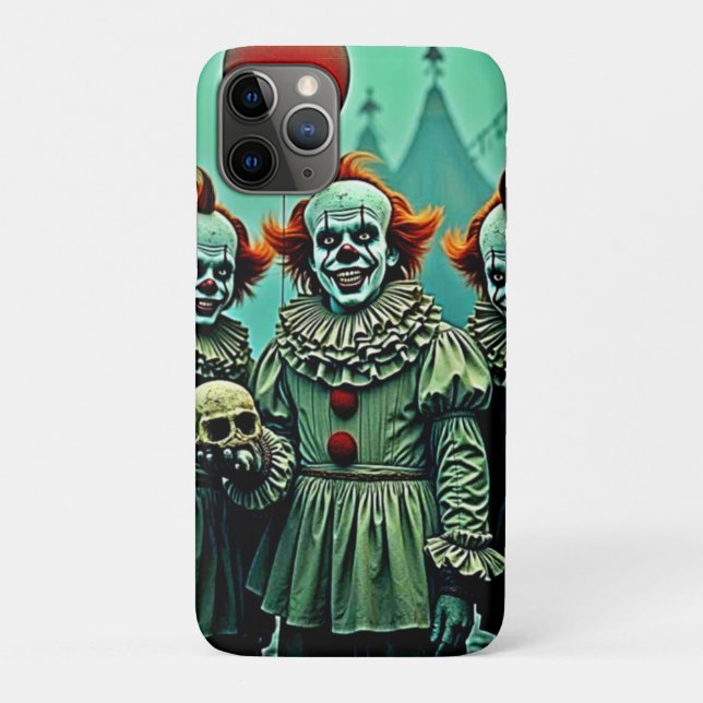 Three Creepy Clowns Skull Fear Design Case-Mate iPhone Case (Back)