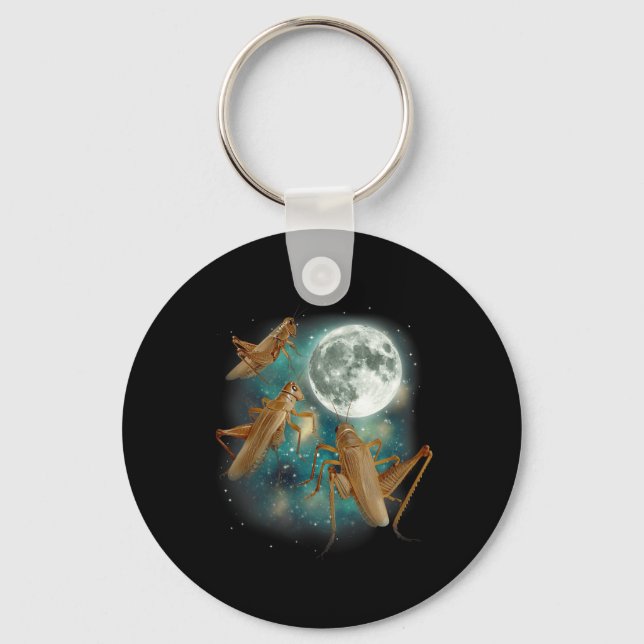 Three Cricket Moon 3 Insect Howling Meme Magic Cur Key Ring (Front)