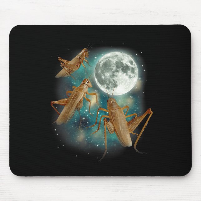 Three Cricket Moon 3 Insect Howling Meme Magic Cur Mouse Pad (Front)
