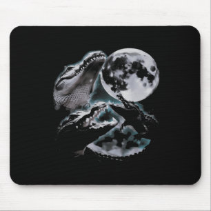 Three Crocodiles Moon Funny 3 Alligator Dead Moon Mouse Pad