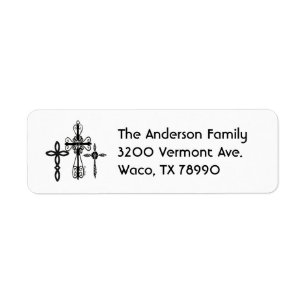 Three Cross Address Label Return Address Label