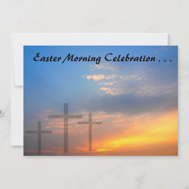 Three Crosses and Sunrise Invitation (Front)