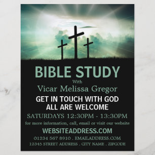 Three Crosses, Christian Bible Class Advertising Flyer