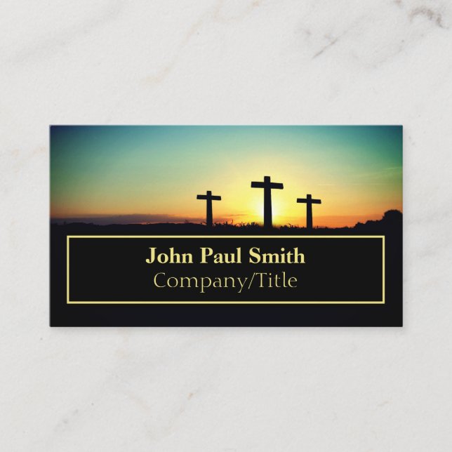 Three Crosses Company Title Business Cards (Front)