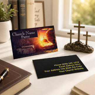 Three Crosses Empty Tomb Church Pastor  Business Card