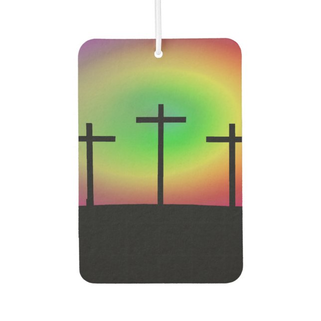 Three crosses glow car air freshener (Front)