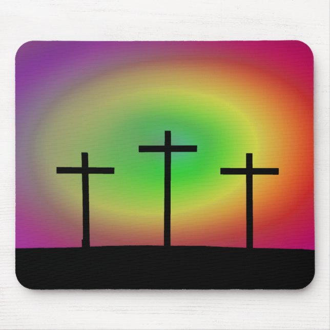 Three crosses glow mouse pad (Front)