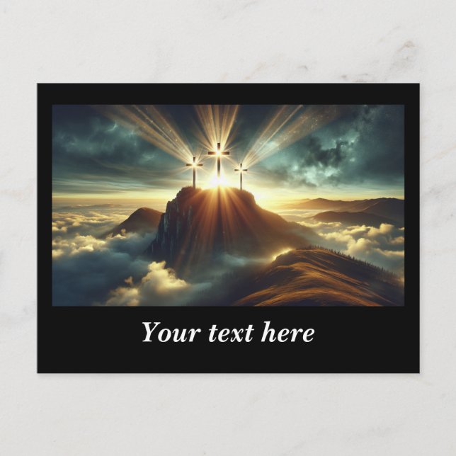 Three Crosses in a Heavenly Landscape  Postcard (Front)