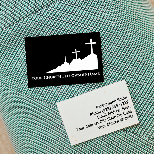 Three Crosses on Mound Logo2 Church Pastor Business Card (Three Crosses on Mound Logo2 Church Pastor Business Card)