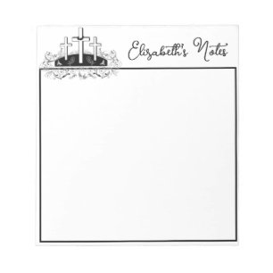 Three crosses personalised notepad