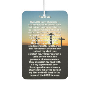 Three Crosses Psalm 23 Sunset Memorial  Car Air Freshener