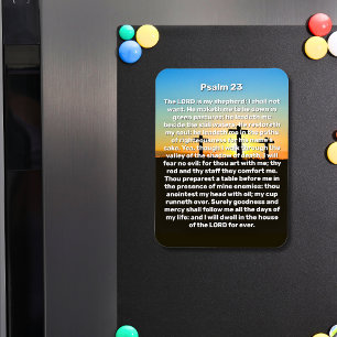 Three Crosses Psalm 23 Sunset Prayer Magnet