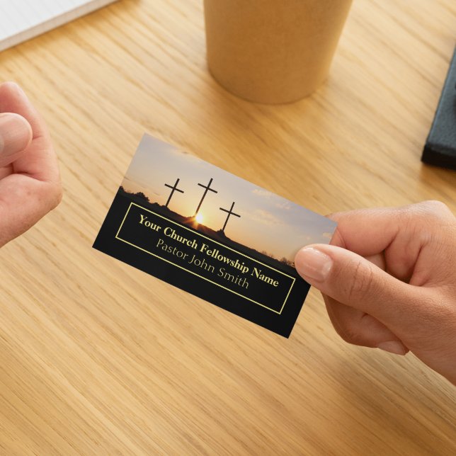 Three Crosses Sunrise Church Pastor Business Cards (Creator Uploaded)