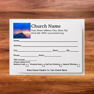 Three Crosses Sunset Church Tithe Offering Envelope