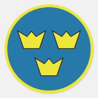 Three Crowns Swedish Emblem Classic Round Sticker