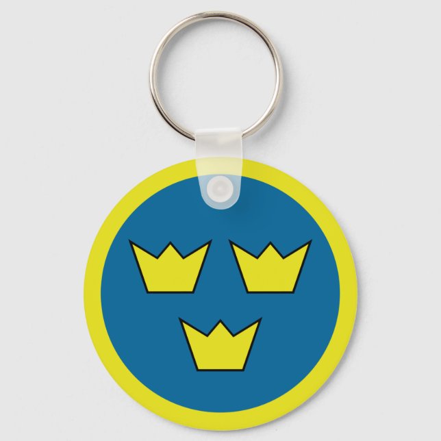 Three Crowns Swedish Insignia Key Ring (Front)