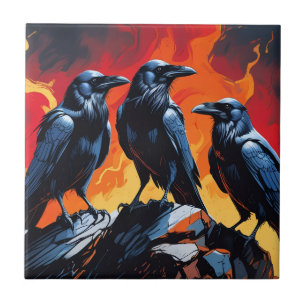 Three Crows Ceramic Tile