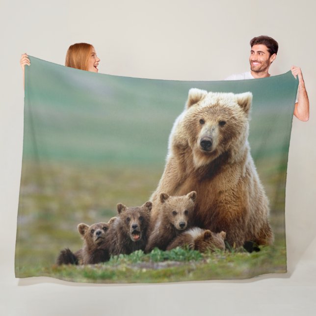 THREE CUBS to RAISE Fleece Blanket (In Situ)