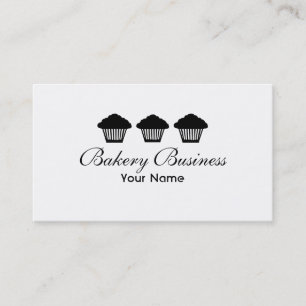 Three cupcakes black white pro business cards