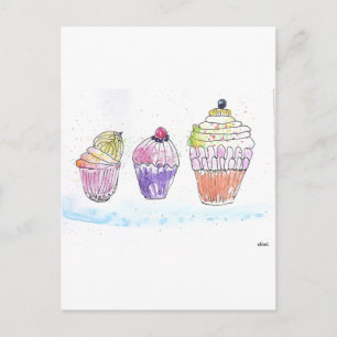 Three Cupcakes Postcard