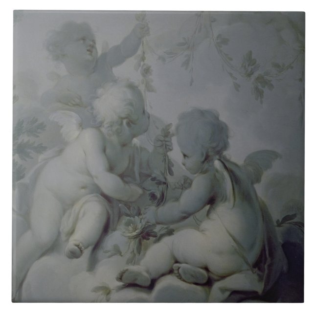 Three Cupids, c.1775 Ceramic Tile (Front)