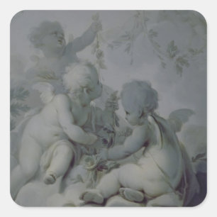 Three Cupids, c.1775 Square Sticker