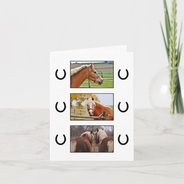 Three Custom Horses Thank You Card (Front)