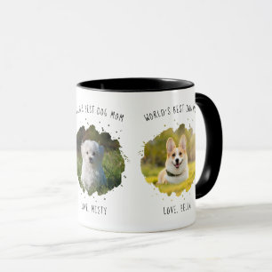 Three Custom Pet Photos World's Best Dog Mum Mug