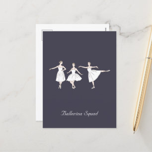 Three Cute Ballerinas Holiday Postcard