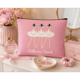 Three Cute Ballerinas , White Dresses Accessory Pouch
