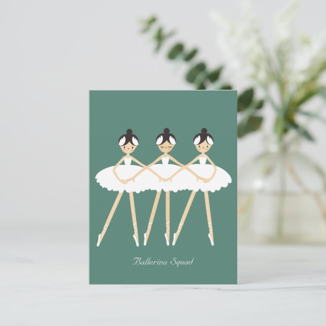 Three Cute Ballerinas , White Dresses  Postcard (Standing Front)