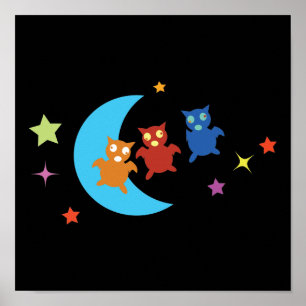 Three cute bats poster