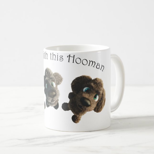 Three cute cartoon puppies coffee mug (Front Right)