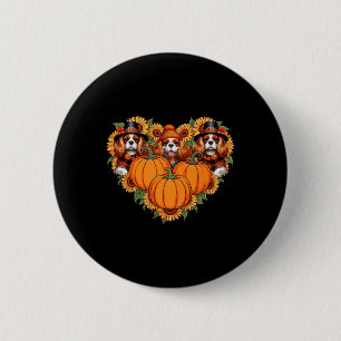 Three Cute Cavalier King Charles Spaniels Thanksgi 6 Cm Round Badge