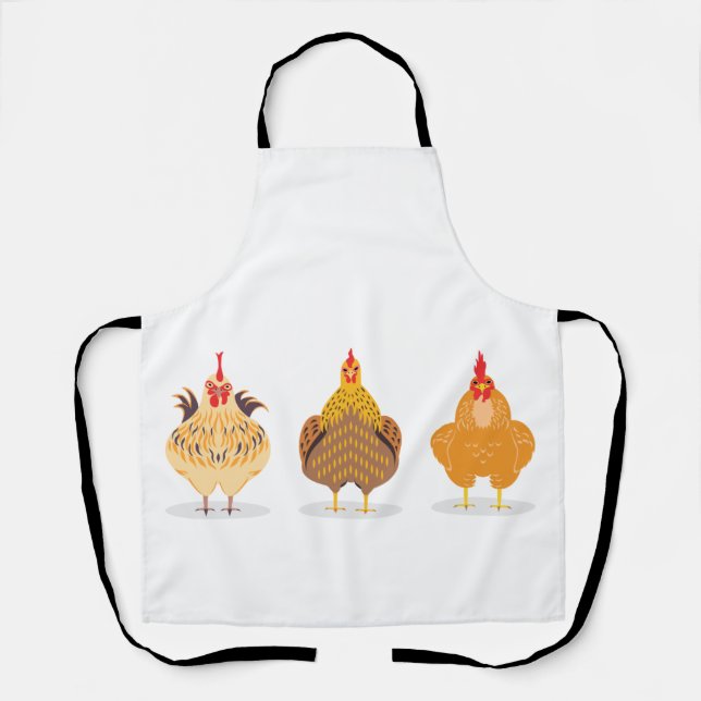 Three Cute Chickens Apron (Front)