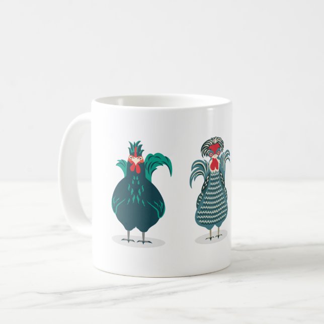 Three Cute Chickens Coffee Mug (Front Left)