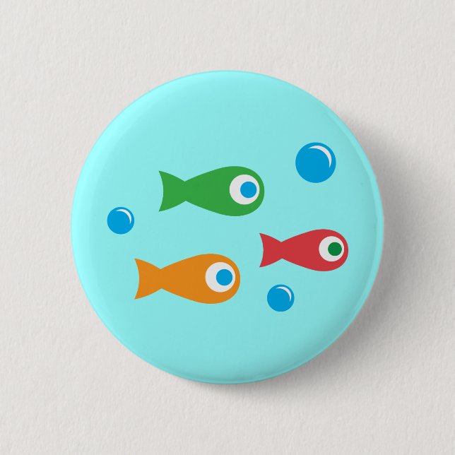Three Cute Fish 6 Cm Round Badge (Front)