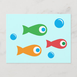 Three Cute Fish Postcard